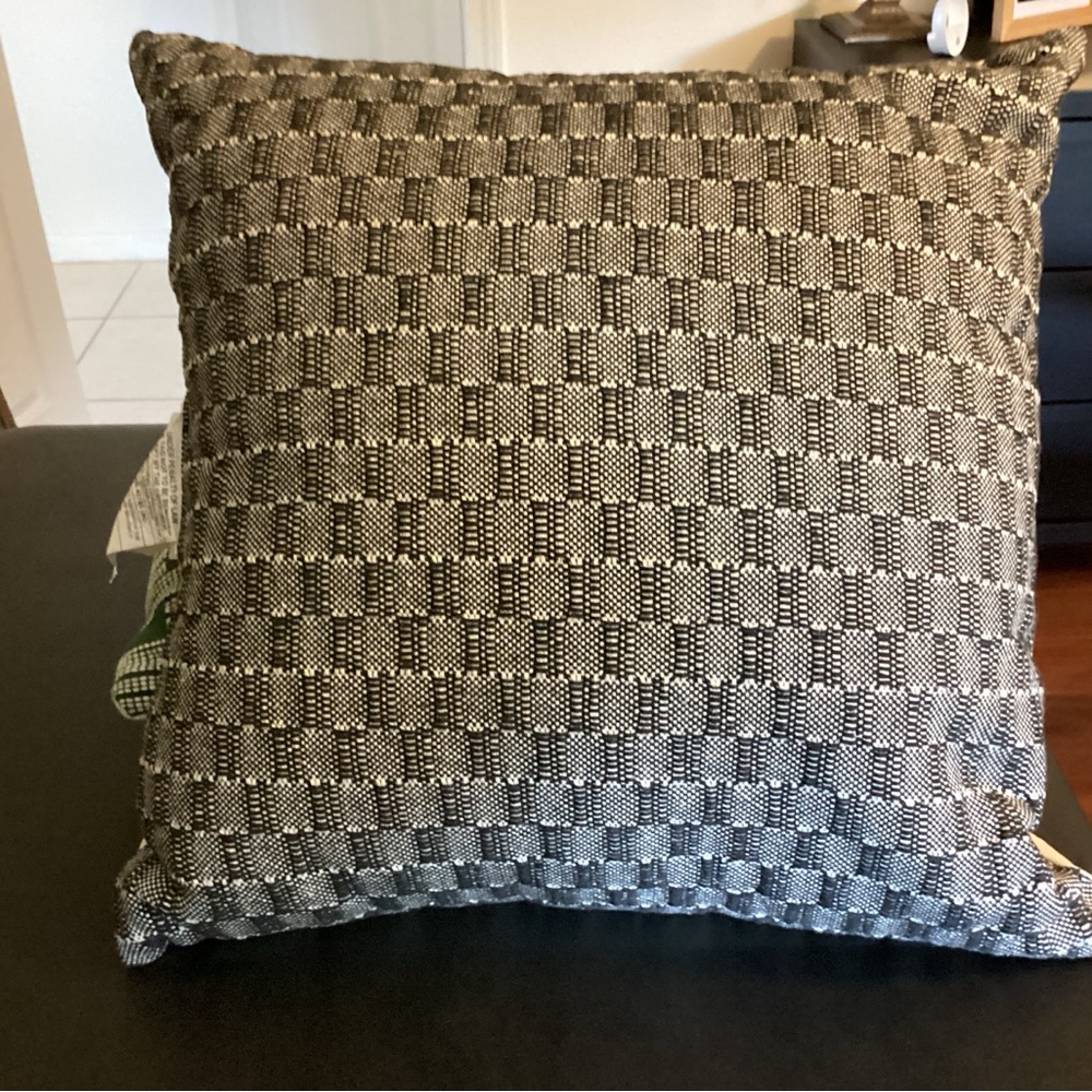 Elegant Black and Gray Checkered Throw Pillow